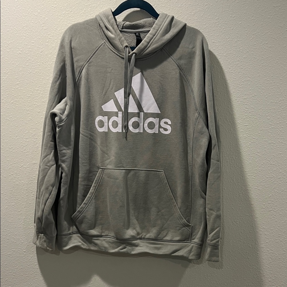 Adidas Men's Light Gray Hoodie
